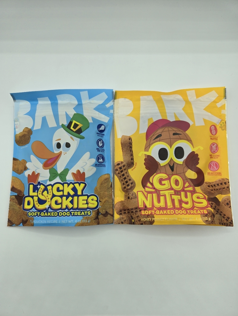 Bark Box Go Nuttys + Lucky Duckies Soft Baked Dog Treats 4 Oz Ea, Exp 7/30/26+